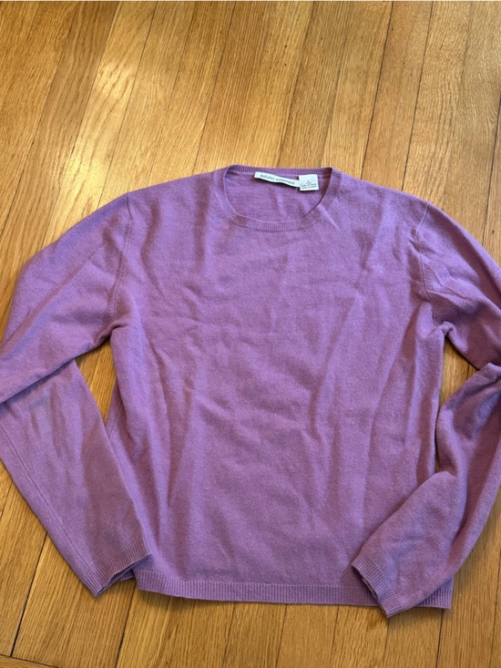 Autumn Cashmere Sweaters - Autumn Cashmere fine knit cashmere orchid Purple Crewneck Sweater classic